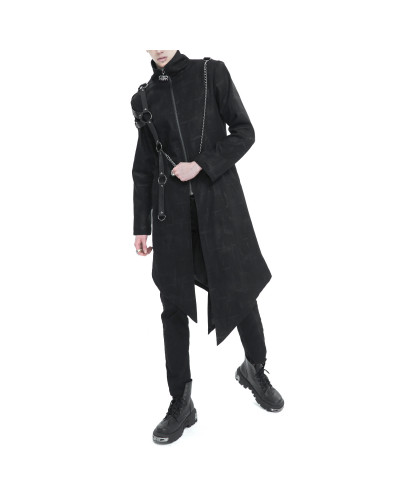 Chaqueta Gótica Asimétrica con Capucha para Hombre
