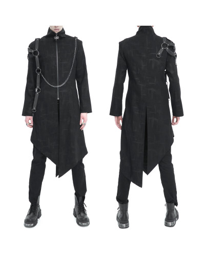Chaqueta Gótica Asimétrica con Capucha para Hombre