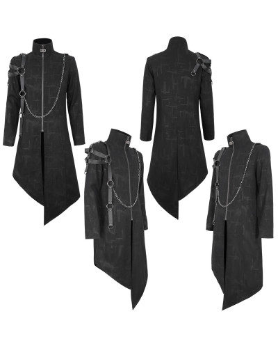 Chaqueta Gótica Asimétrica con Capucha para Hombre