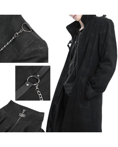 Chaqueta Gótica Asimétrica con Capucha para Hombre