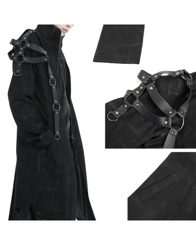 Chaqueta Gótica Asimétrica con Capucha para Hombre