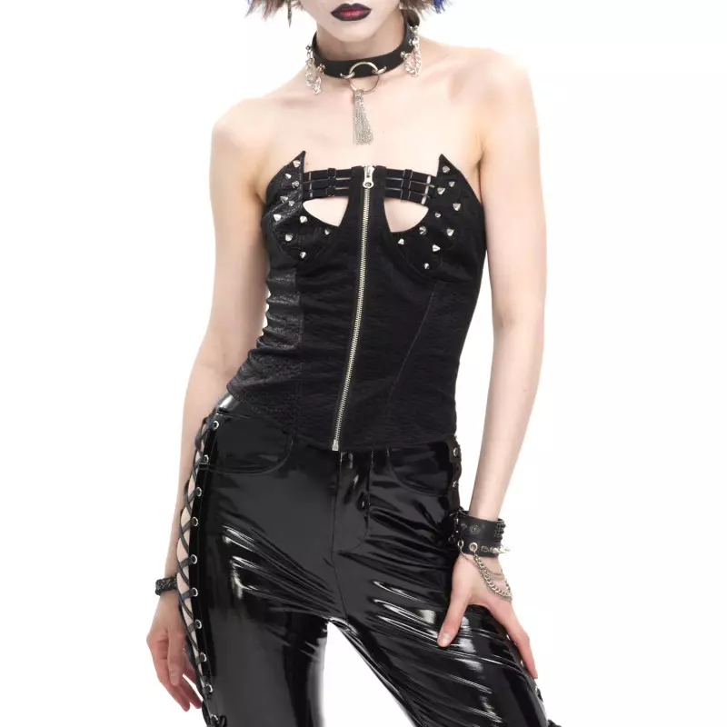 Corset with Zipper and Studs from Devil Fashion Brand at €55.50