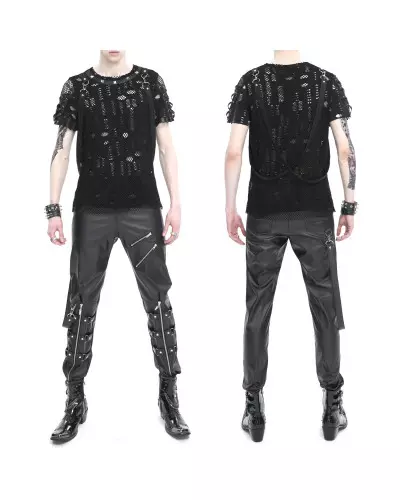 T-Shirt com Grade e Tachas para Homem da Marca Devil Fashion por 65,00 €