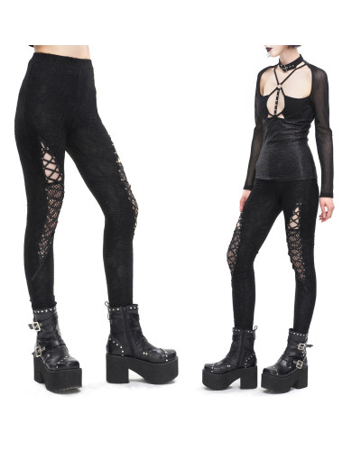 Legging Gótico Transparente Negro