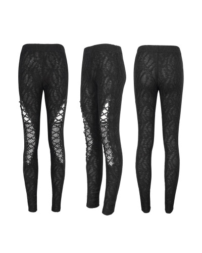 Legging Gótico Transparente Negro