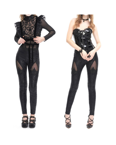Leggings com Filigranas e Tule