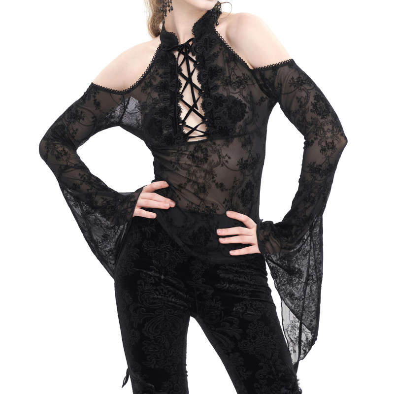 Camiseta Gótica Transparente con Dibujos