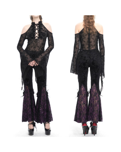 Durchsichtiges Gothic T-Shirt mit Mustern