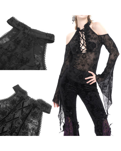 Durchsichtiges Gothic T-Shirt mit Mustern
