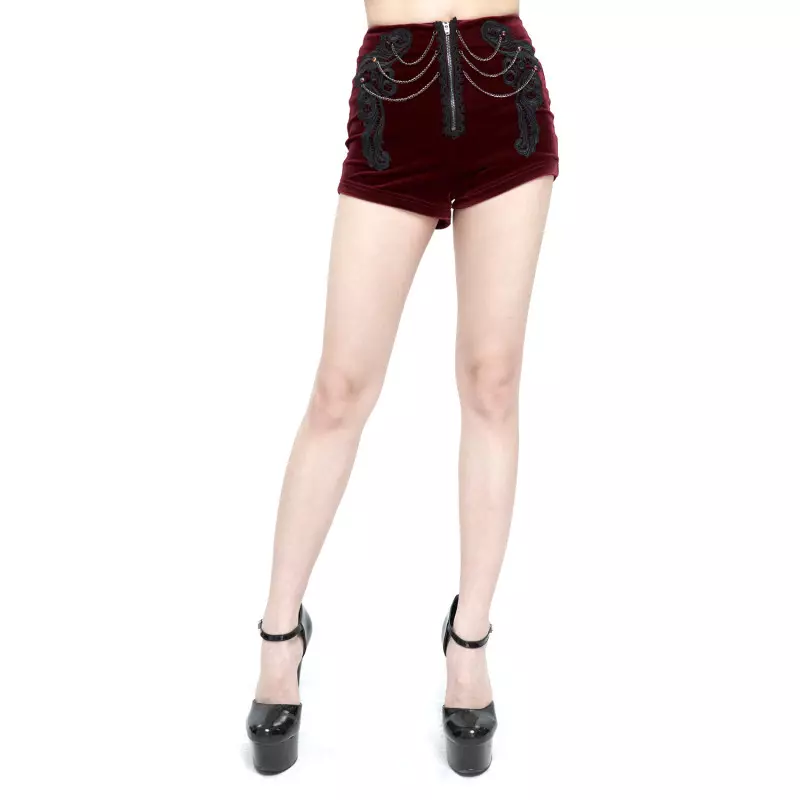 Rote Shorts mit Ketten der Devil Fashion-Marke für 47,90 €