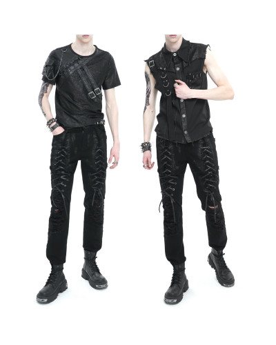 Pantalón Gótico con Cruzados para Hombre
