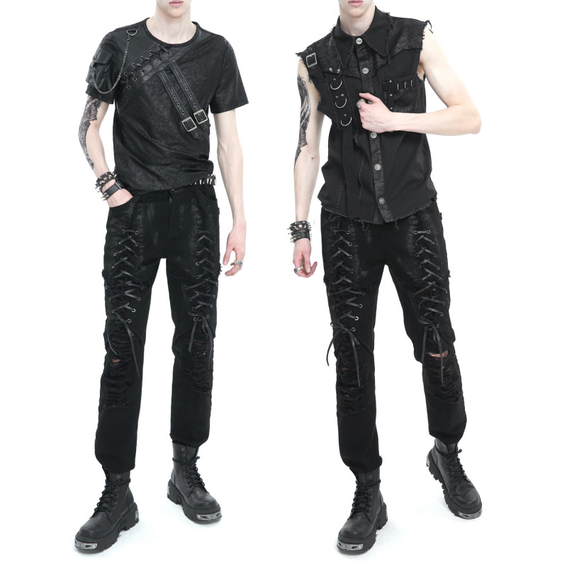Pants with Lacings for Men
