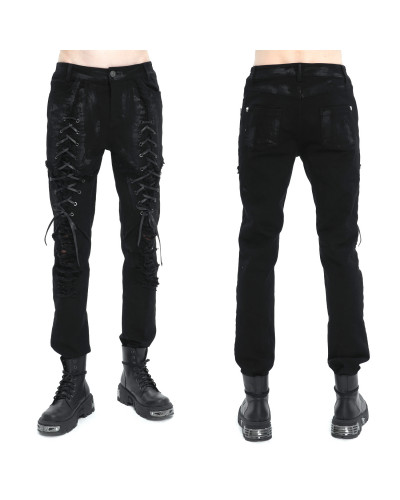 Pantalón Gótico con Cruzados para Hombre