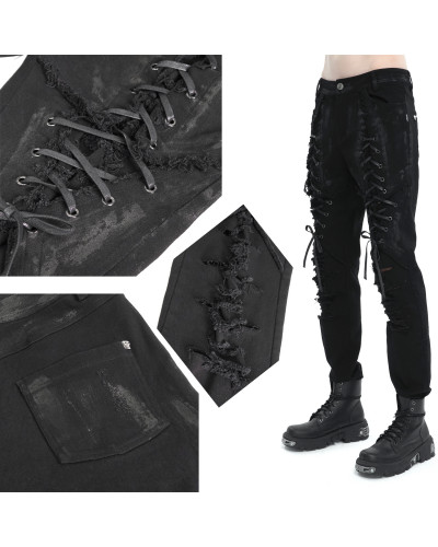Pantalón Gótico con Cruzados para Hombre