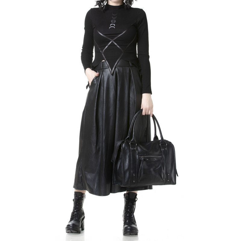 Bolso Negro con Cremallera
