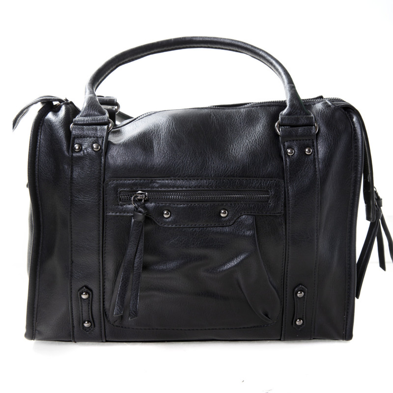 Schwarze Tasche mit Reißverschluss Schwarze Tasche mit Reißverschluss