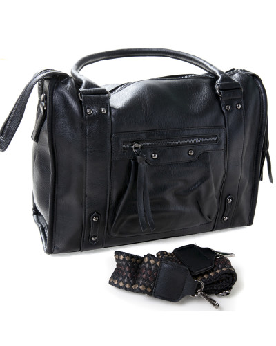Schwarz-Graue Gothic Tasche
