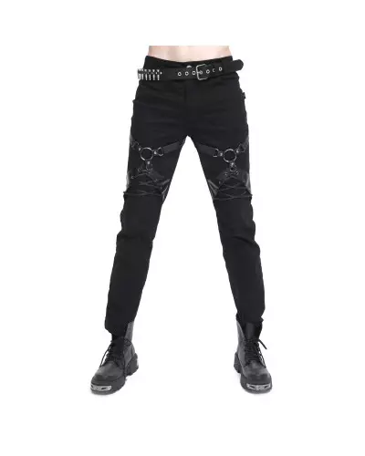 Pants with Rings and Lacings for Men