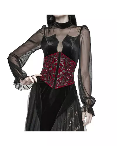 Red Underbust Corset with Filigree from Punk Rave Brand at €65.00