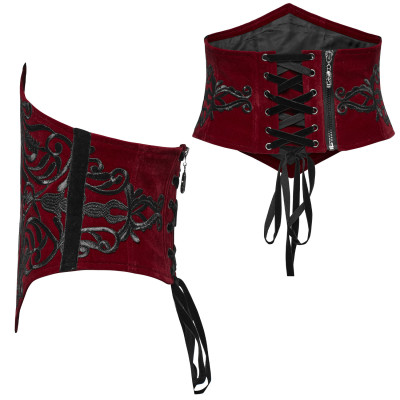 Corset Underbust Gótico com Zíper