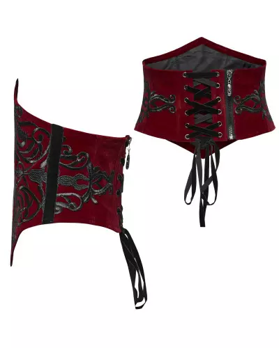 Red Underbust Corset with Filigree from Punk Rave Brand at €65.00