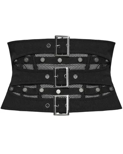 Underbust Corset with Mesh and Buckles from Punk Rave Brand at €59.90