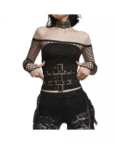 Underbust Corset with Mesh and Buckles from Punk Rave Brand at €59.90