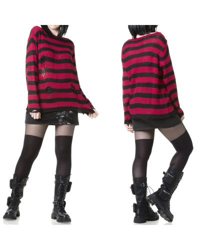 Schwarz-Roter Gothic Pullover