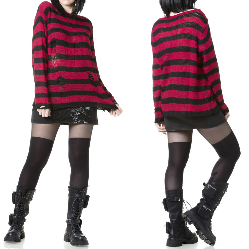 Schwarz-Roter Pullover