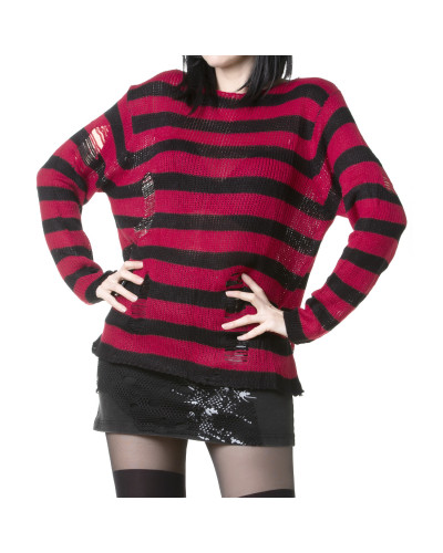 Schwarz-Roter Gothic Pullover
