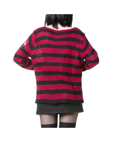 Schwarz-Roter Gothic Pullover