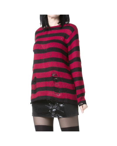 Schwarz-Roter Gothic Pullover