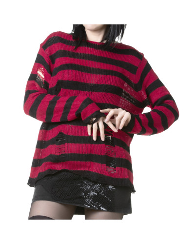 Schwarz-Roter Gothic Pullover