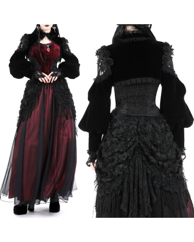 Bolero Gótico de Veludo e Renda