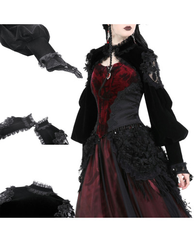 Gothic Bolero Made of Velvet and Lace