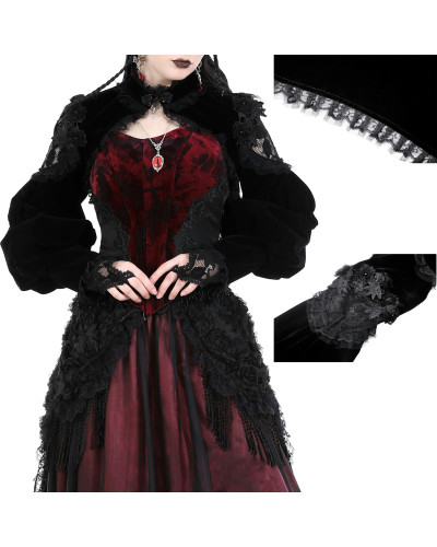 Gothic Bolero Made of Velvet and Lace