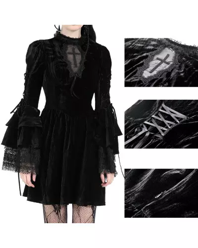 Kleid aus Samt mit Kreuz der Dark in love-Marke für 75,00 €