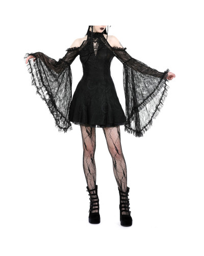 Vestido Gótico com Mangas de Grade
