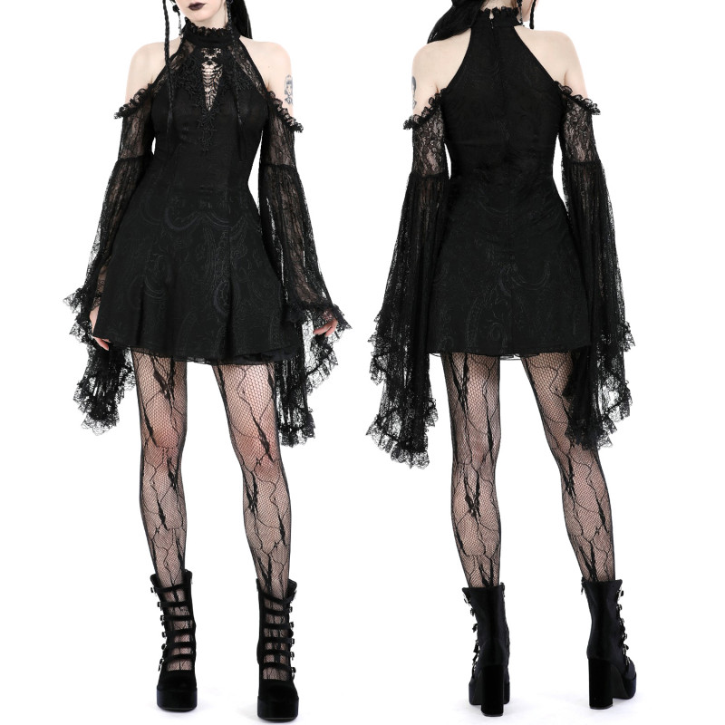 Vestido con Mangas de Encaje