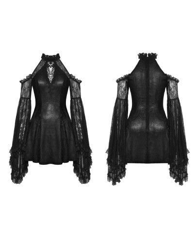 Vestido Gótico con Mangas de Rejilla