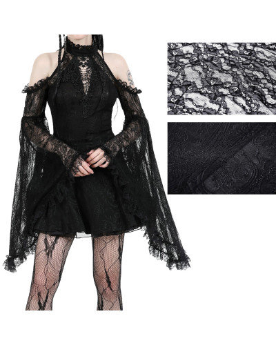 Vestido Gótico con Mangas de Rejilla