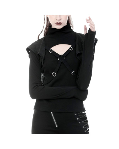 Gothic T-Shirt mit Kapuze
