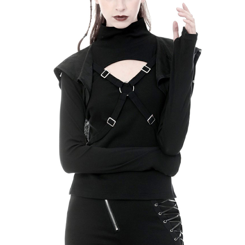 Gothic T-Shirt mit Kapuze