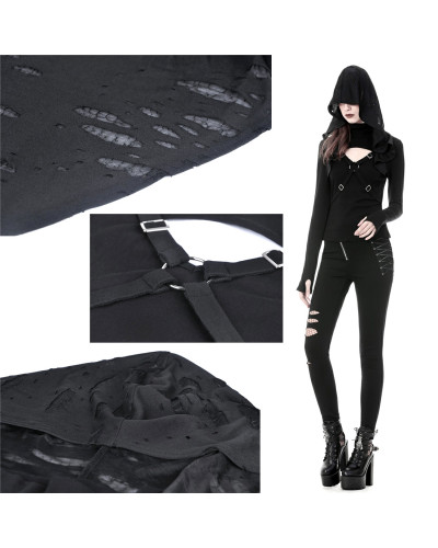 Gothic T-Shirt mit Kapuze