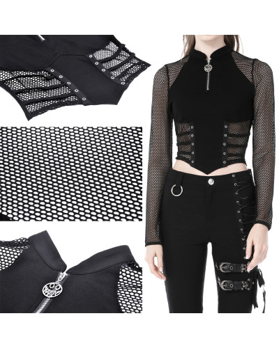 Camiseta Gótica con Rejilla