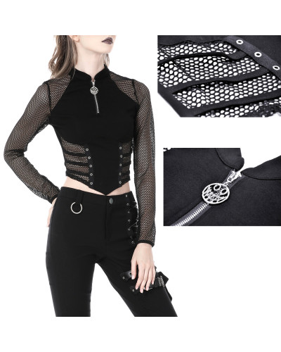 Camiseta Gótica con Rejilla