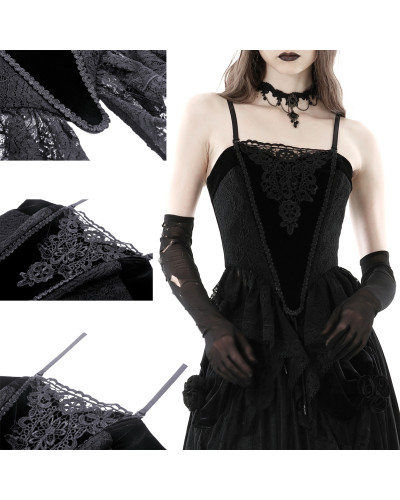 Elegant Gothic Velvet T-Shirt