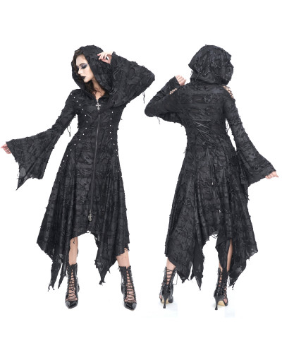 Lange Jacke mit Kapuze