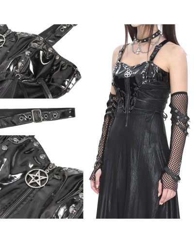 Vestido Gótico Negro con Tirantes