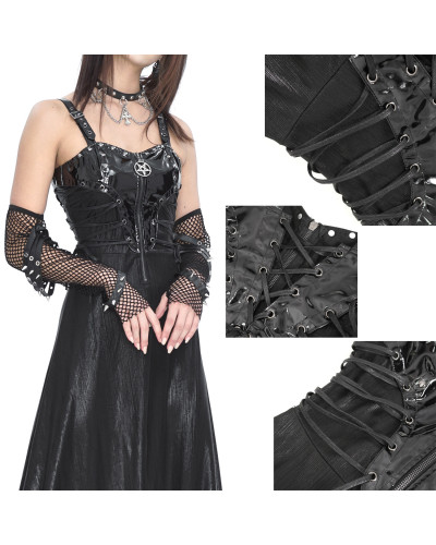 Vestido Gótico Negro con Tirantes